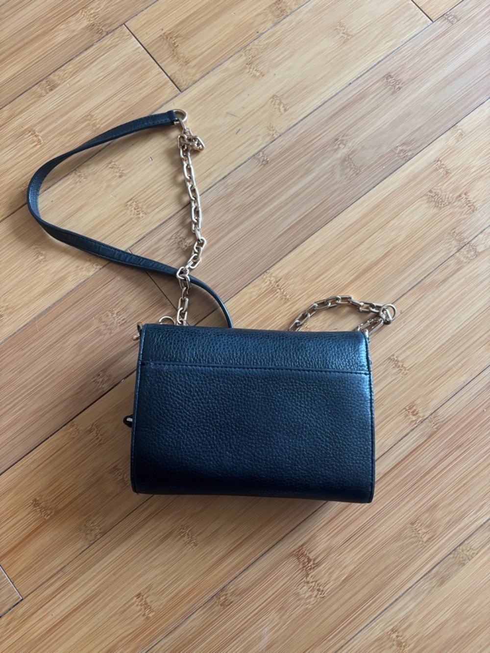 Tory Burch Black Leather Chain Crossbody with Gold Logo - Picture 4 of 4